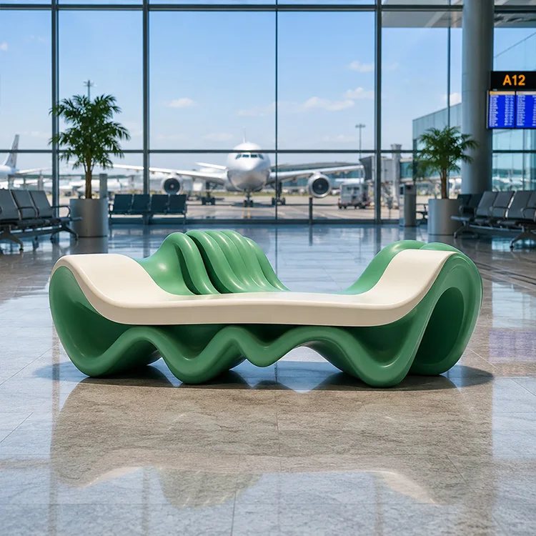 Banco lounge de fibra de vidro Art Wave