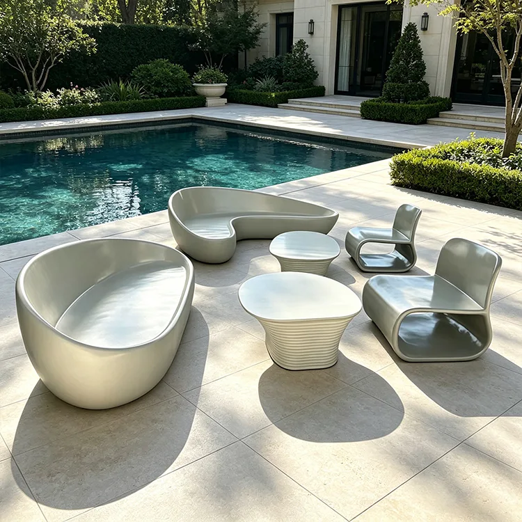 Assentos para lounge FRP com curva fluida