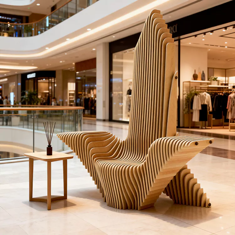 Cadeira paramétrica com escultura com encosto alto